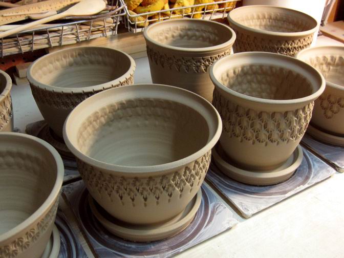 decorated-mud-pots-for-plants