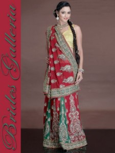 Modern Bridal Galleria Sarees in red color 2013