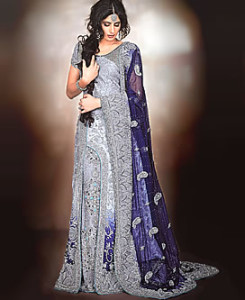 Light grey Bridal Lengha