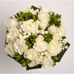 White and green bridal bouquet