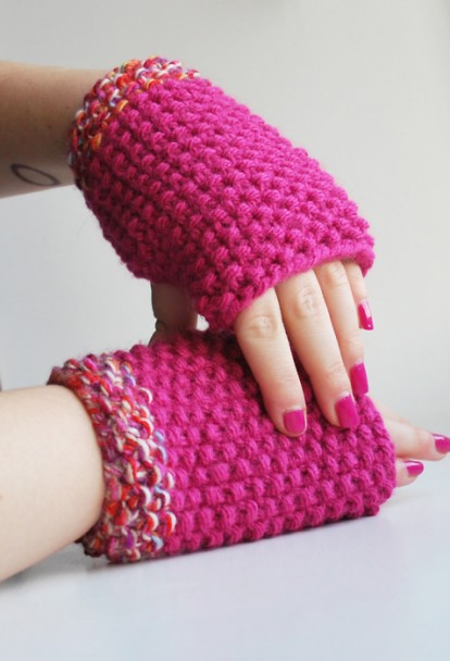 Pink-Fingerless-Gloves-Handmade