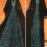 black and frozi Animal Print abaya