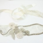 bridal crystal rhinestone and pearl bridal belt