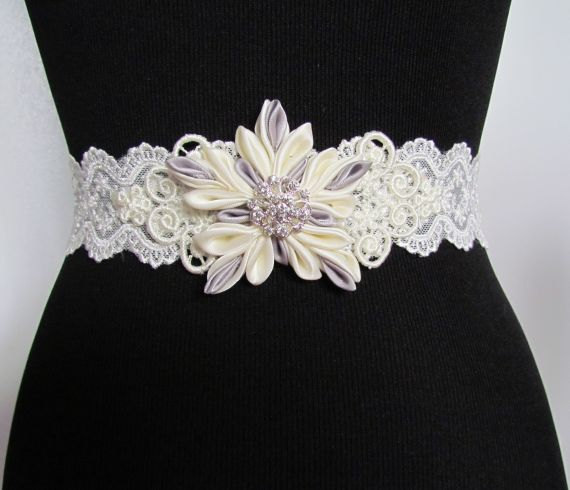 brooch belt with lace collection