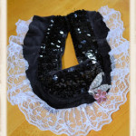 brooch design belt with lace black and white color