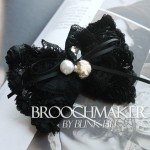 brooch design black belt with lace