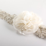 white brooch design belt with lace