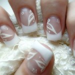 white nail art for wedding