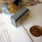 Elegant-Pink-Letterpress-Brooklyn-Wedding-Invitations-Gold-Wax-Seal