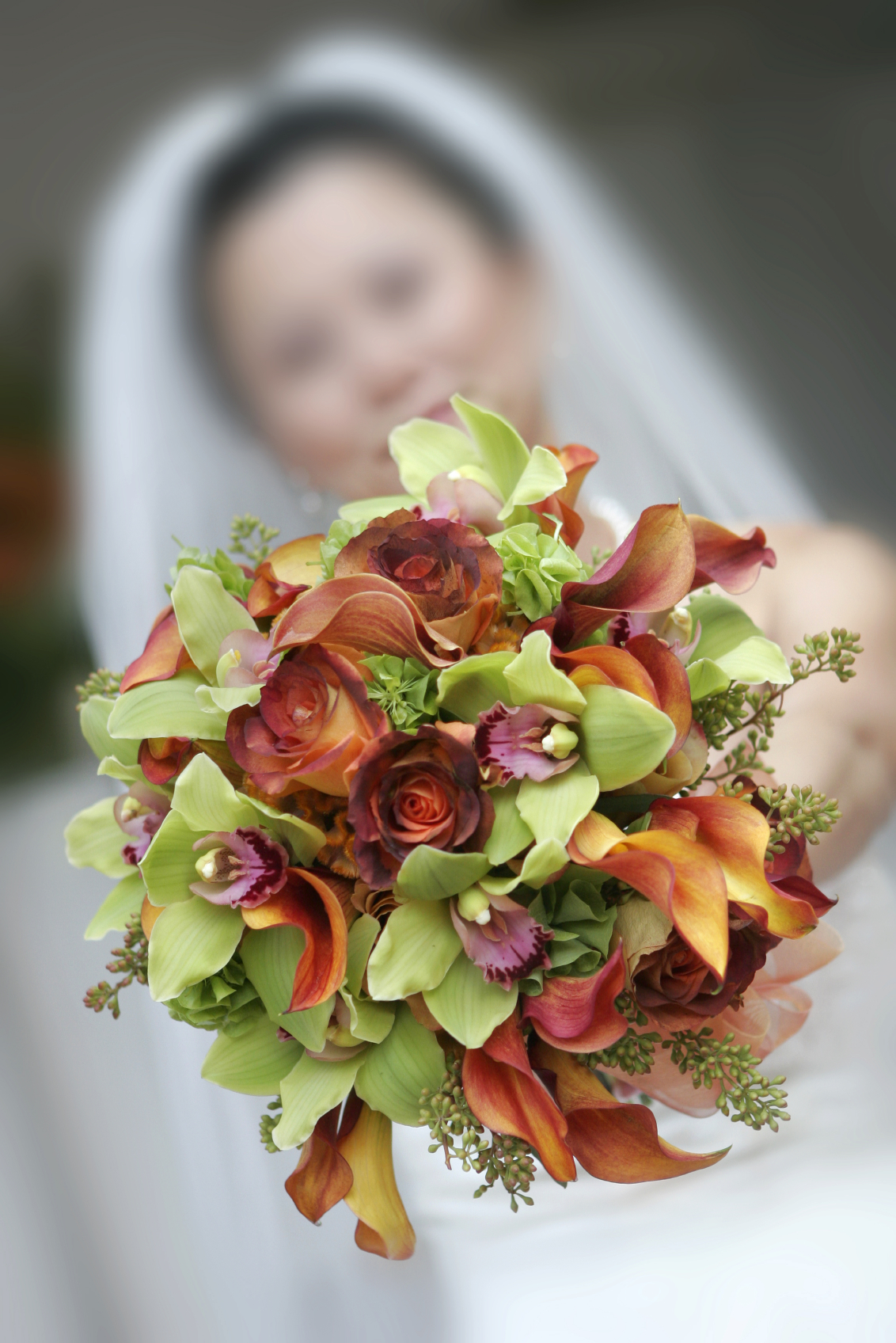 beautiful Wedding Bouquet with Orchids