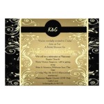 elegant formal black and gold wedding invitation