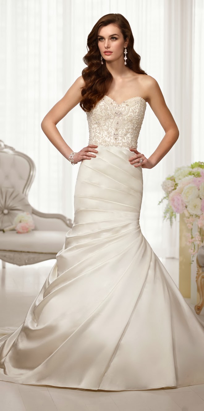 stripless wedding heavy work gown