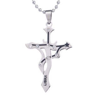 titanium-zodiac-necklace-cross diamond