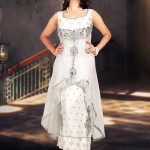 Best Wedding white Dress silver embroidery work