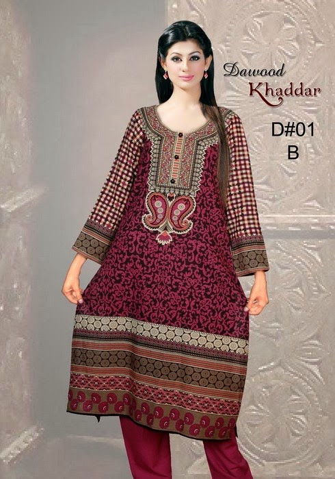 Dawood Winter beautiful print dress Collection 2013-14