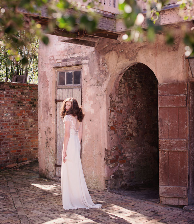 Sarah Seven back less wedding dress gown