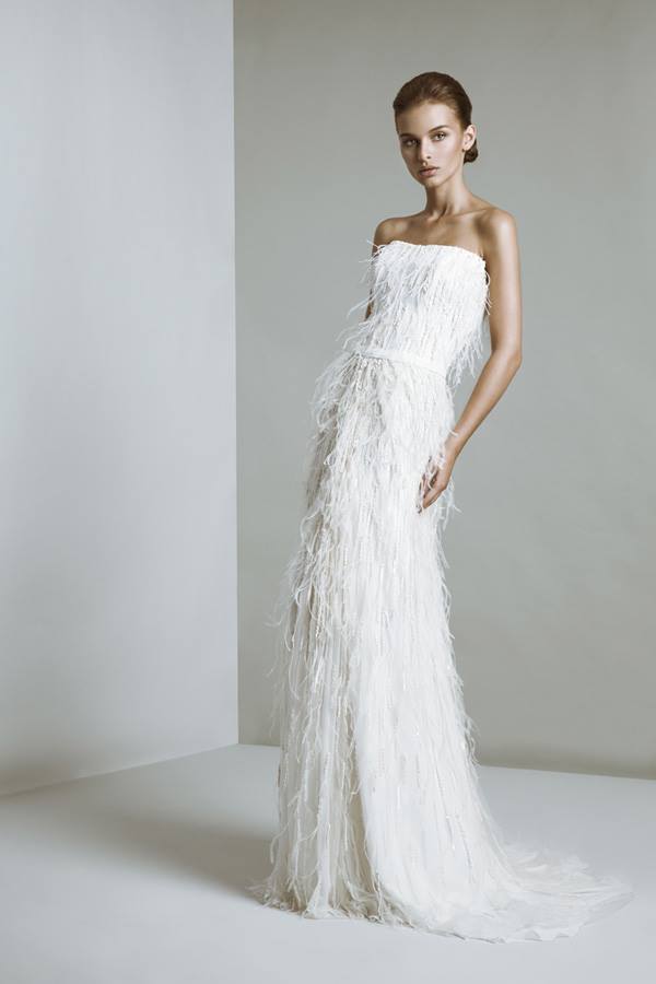 Tony Ward bridal shoulder less white outfits 2014