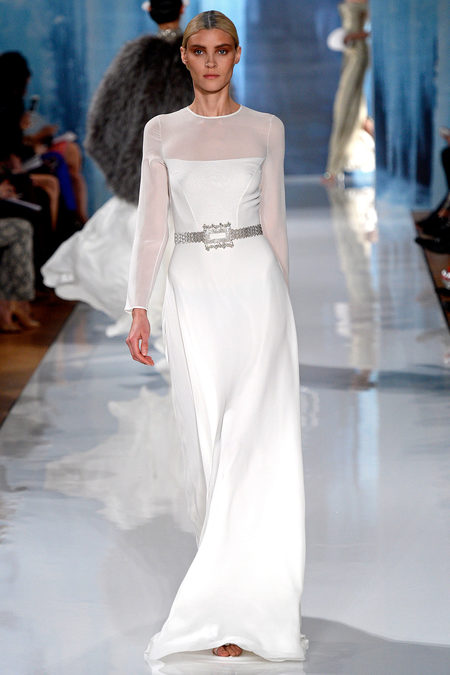 Valentin Yudashkin white color long gown dress