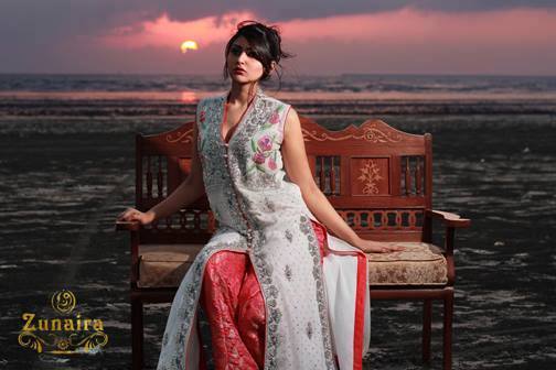 designer Zunaira Lounge winter dress design