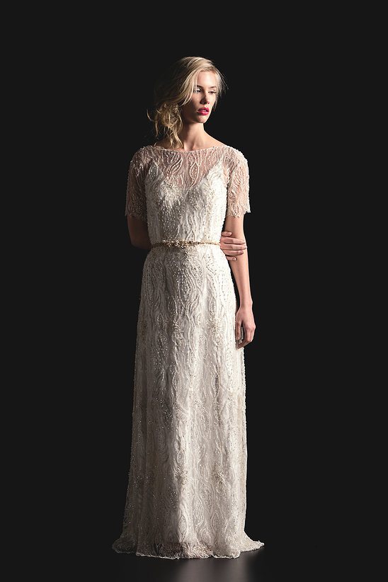 hulf sleev wedding dress by Sarah Seven