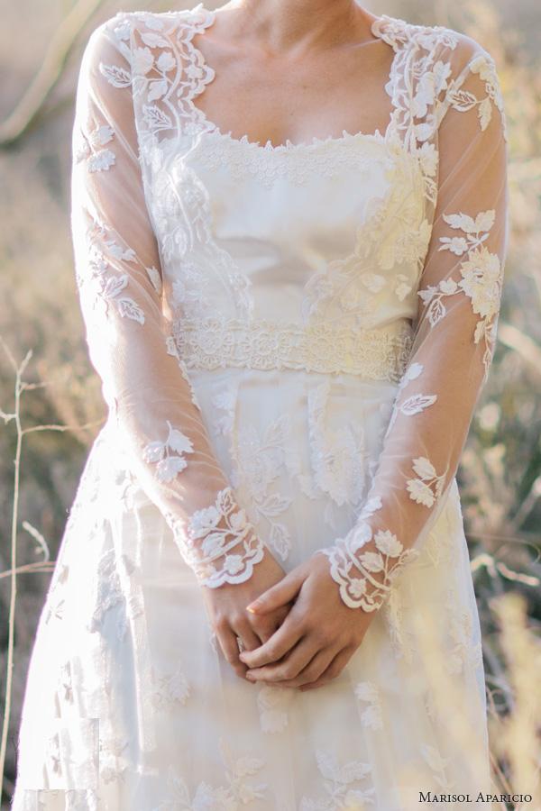marisol aparicio fall-2013 bridal long sleeve lace wedding dress
