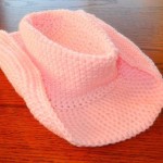 pink color Crochet Cowboy style hat