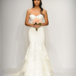 shoulder less wedding dress design by Watters