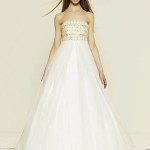 shoulder less white wedding dress collection by Collette Dinnigan