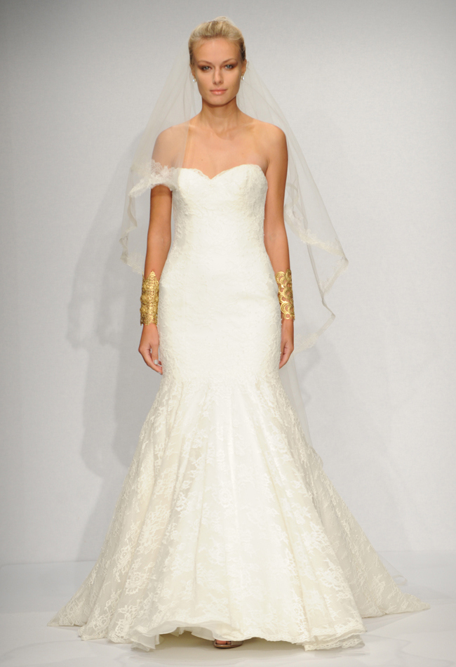 stylish white wedding gown dress designer by Wtoo 2014