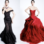 zac posen wedding dresses red and black color