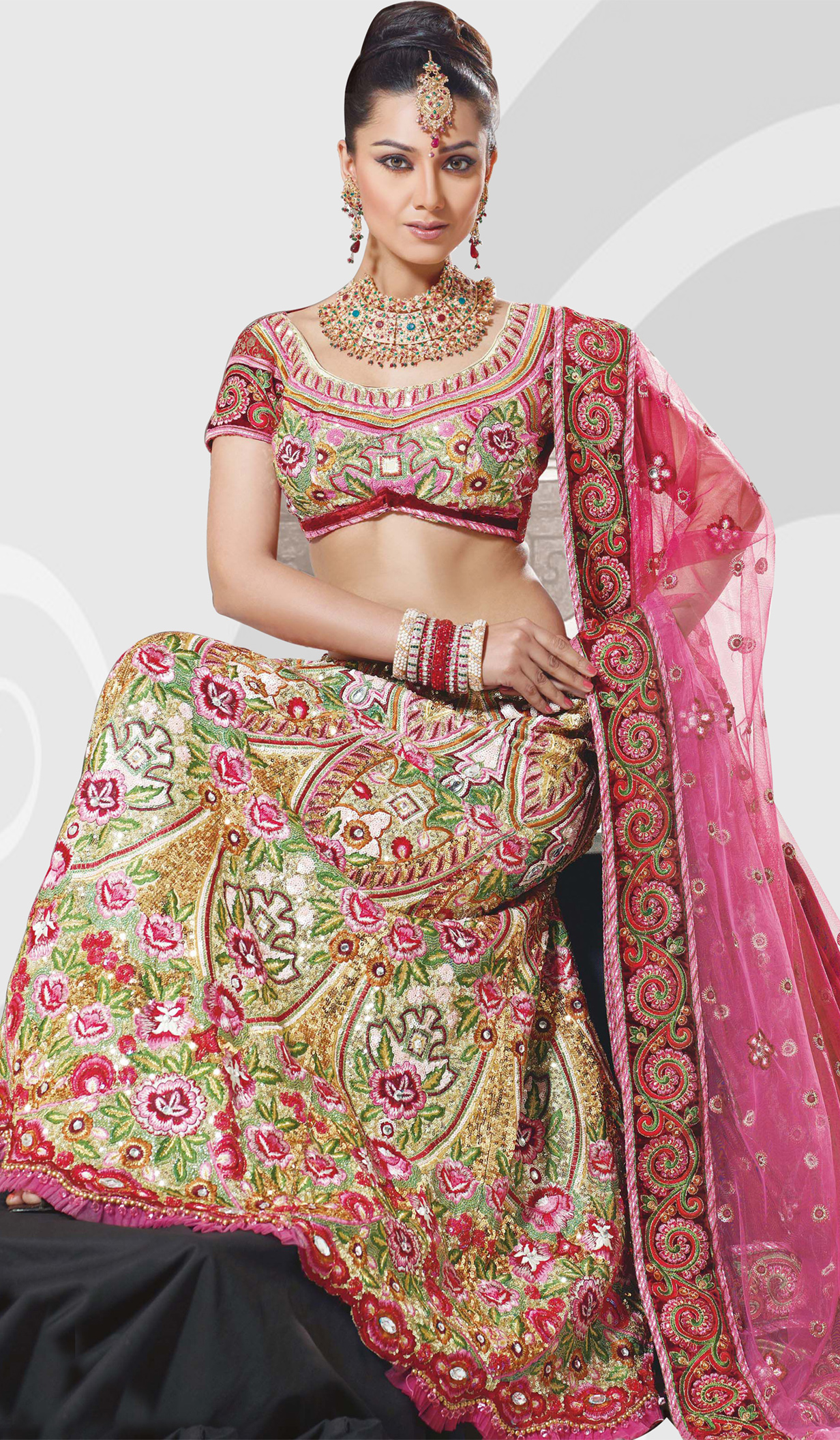 3 Pink Reception Lehenga Choli Collection