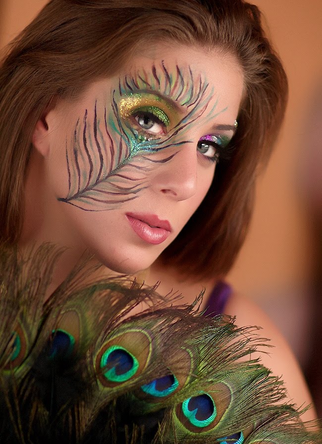 3 peacock simple inspired makeup 2014