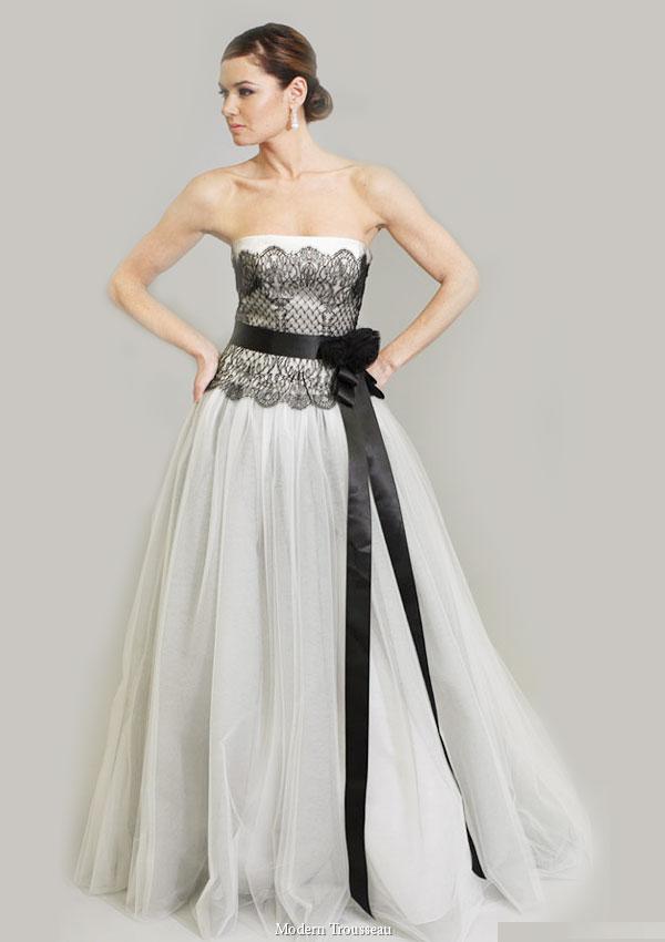 4 black and white color women dress for wedding 2014