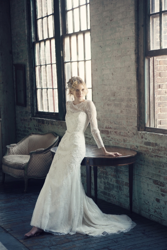 5 embroidered Michelle Roth 2014 wedding gowns