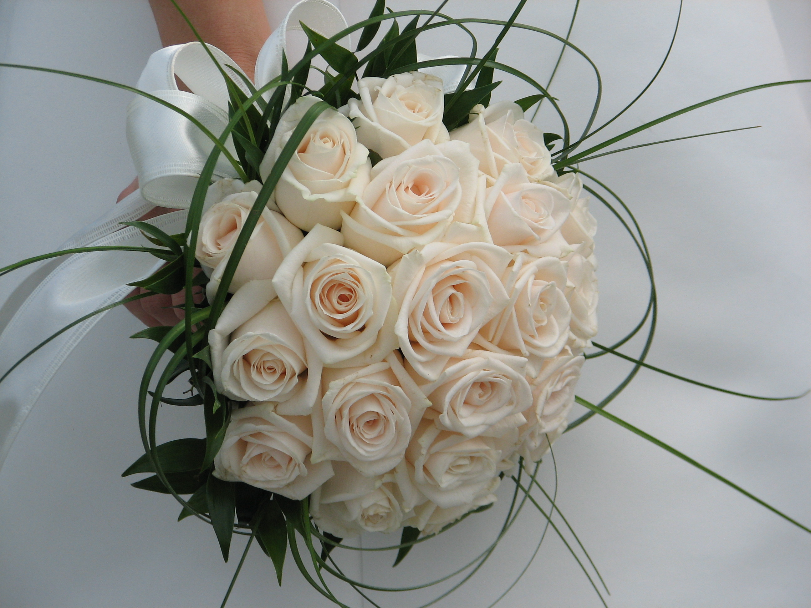 White Wedding Bouquets with green petals