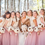 Winter Wedding Bridesmaid Dresses and shrug