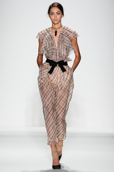 checkered printed Zimmermann Spring 2014 Ready-to-Wear dress