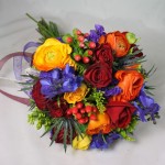 colorful fun hand tied bouquet