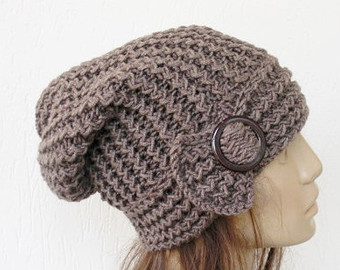 winter Hand Knitted grey color hat