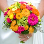 yellow pink Colorful Wedding Bouquets