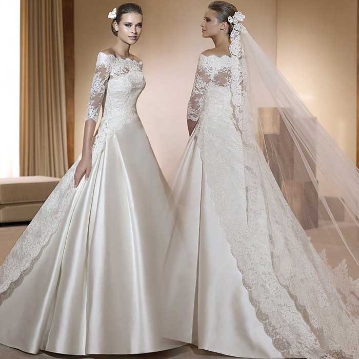 1 long retro wedding dress for women 2014