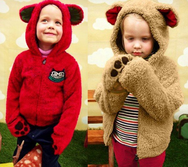 2 New Style Baby Coats Fashion Hoodies Cartoon-Shape Sweaters