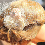 2014 cream birdcage veil for wedding