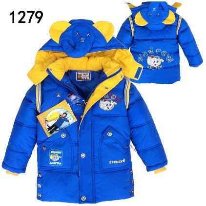 3 children cartoon warm coat jacket