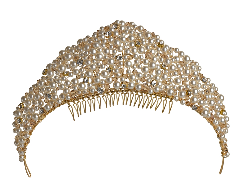 3 pearl gold tiara 2014 latest collection