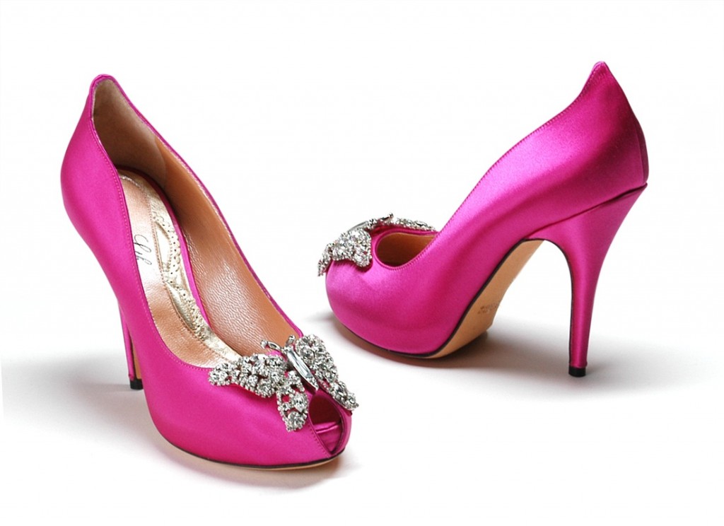 fuschia bridal shoes