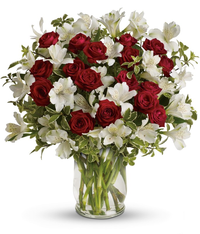 red and white color Romantic Bouquet 2014