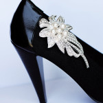 stylish Bridal Shoe Clips Pearl Crystal Rhinestone