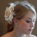 white color vintage wedding veil 2014