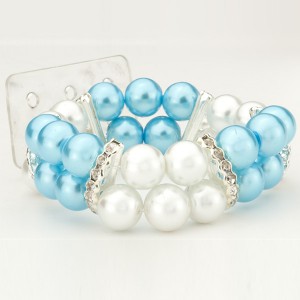 2 white and blue color for wedding Bracelet 2014